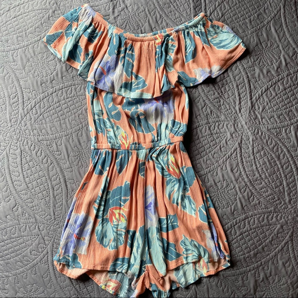 Harlow flower print romper - small